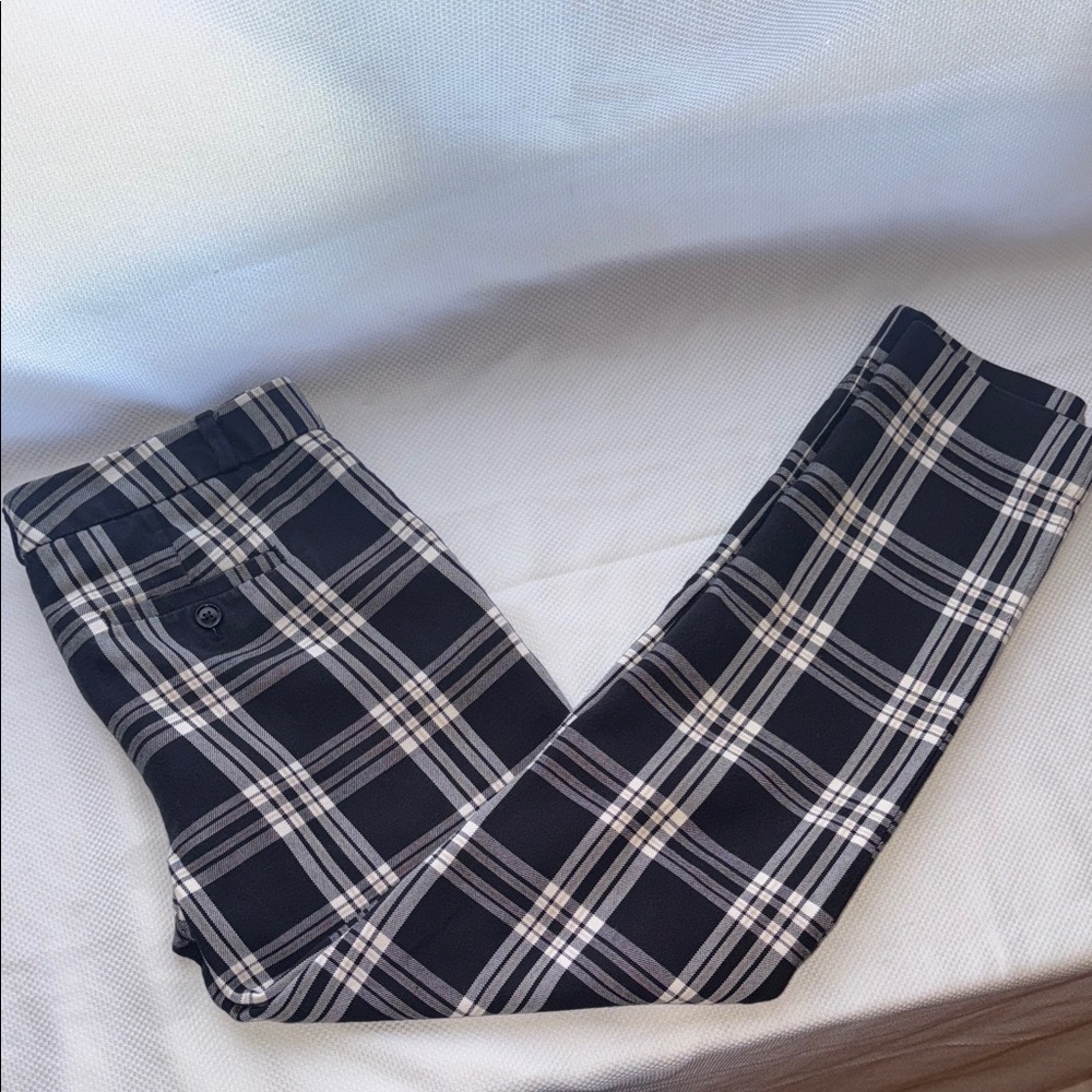 Banana Republic Black, White & Tab Checkered Trousers - Size 2L